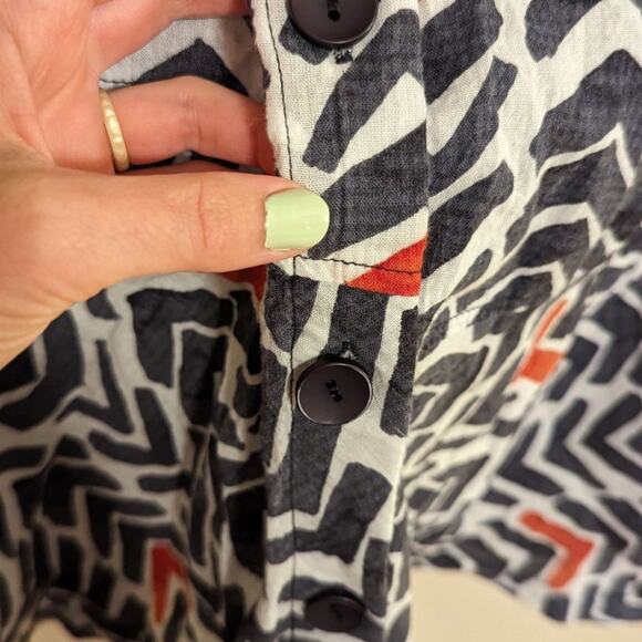 Terra-SJ Apparel Printed Ruffle Neck 3/4 Sleeve Top Blouse Size Large - Picture 5 of 8